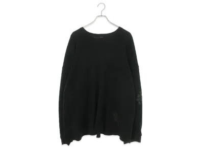 Chrome Hearts GRP Y Not U OVRSZD PLV THRML Cross Patch Thermal L/S Cut Saw "Black"