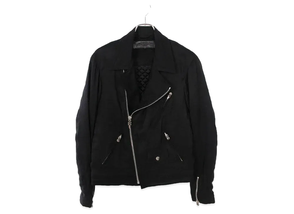 Chrome Hearts GABBA FBRC V3J Silk Mixed Linen Filling Riders Jacket "Black"