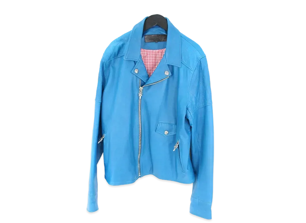 Chrome Hearts x Dover Street Market Cretin Leather Riders Jacket "Blue"