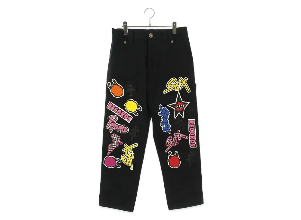 Chrome Hearts Carpenter Sex Records Leather Patch Long Pants "Black/Multi Color"