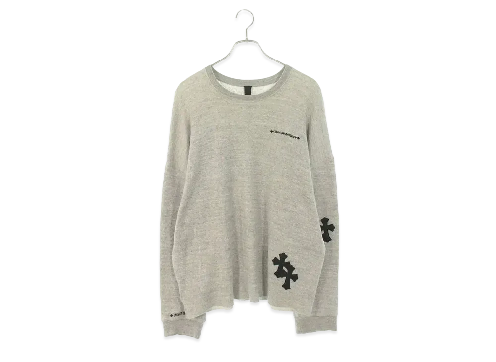 Chrome Hearts GRP Y Not U Cross Patch Thermal L/S Cut Saw "Gray"