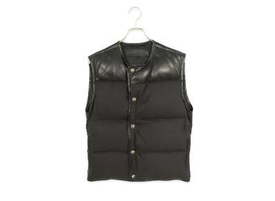 Chrome Hearts Leather York Switch Nylon Down Vest "Black"