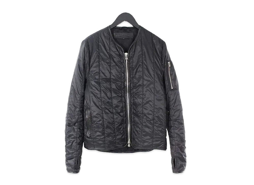 Chrome Hearts Lining Silk Leather Piping Nylon Down Jacket "Black"