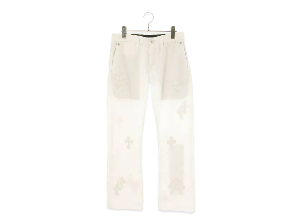 Chrome Hearts PPO CHINO STRTLG CTN VJ Matty Boy Print Cross Patch decoration Chino Long Pants "White"