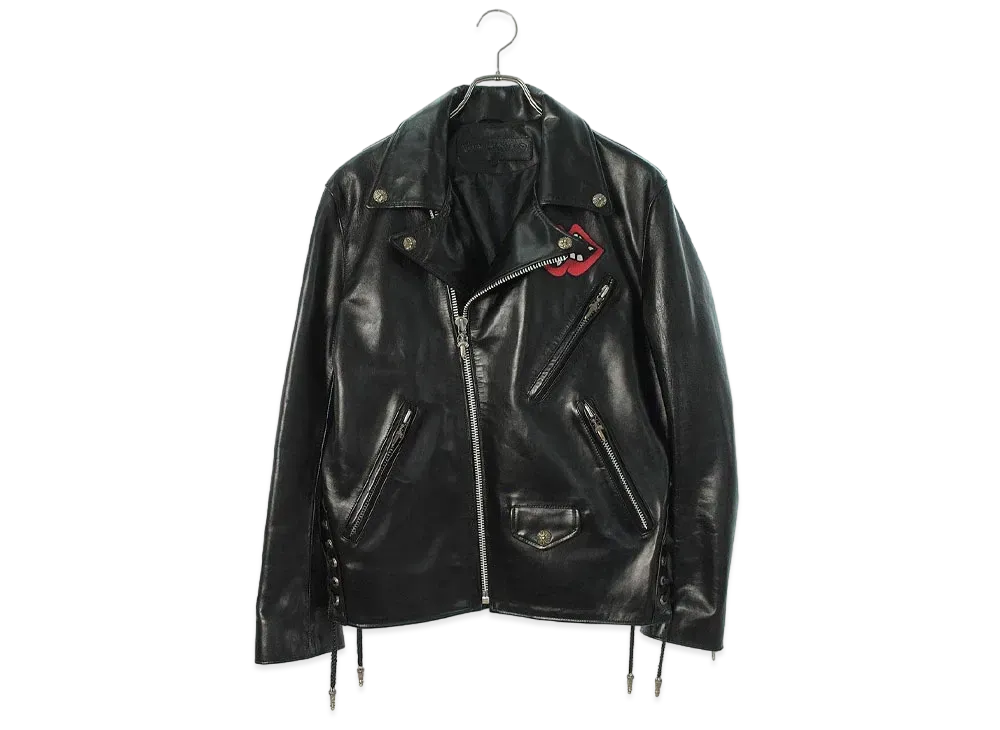 Chrome Hearts PPO JJ Dean TV Man Hose Hide Leather Riders Jacket "Black"