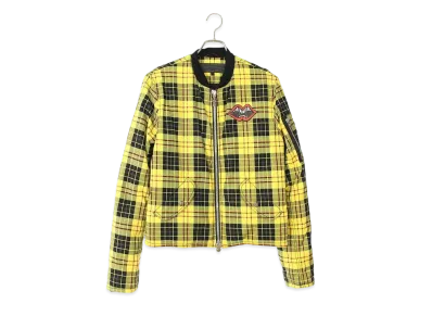 Chrome Hearts PPO Chomper Check Pattern Double Zip Filling Jacket "Yellow"