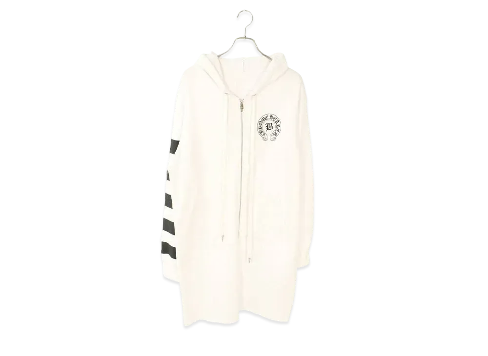 Chrome Hearts x Bella Hadid Dagger Zip Up Long Hoodie "White"