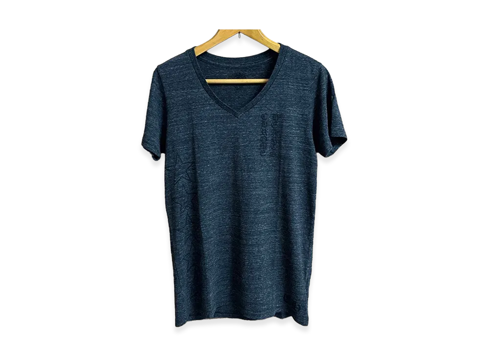 Chrome Hearts Logo Print V Neck T-Shirt "Dark Gray"