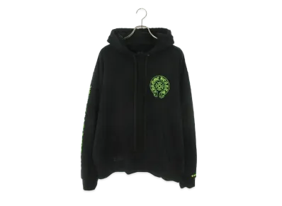 Chrome Hearts HD Charity CH Plus Leather Patch Hoodie "Black/Green"