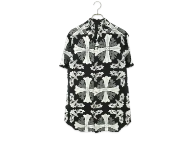 Chrome Hearts Cross Pattern Silk S/S Shirt "Black"
