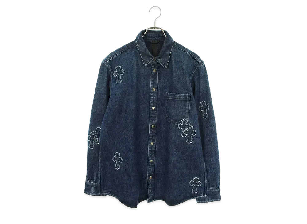 クロムハーツ ルーズエンド クロスパッチ装飾 デニム ロングスリーブ