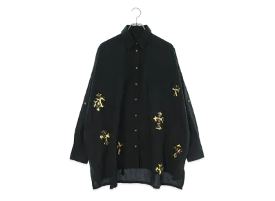 Chrome Hearts Mahal Kita Leopard Patent Cross Patch Cross Button L/S Shirt "Black"