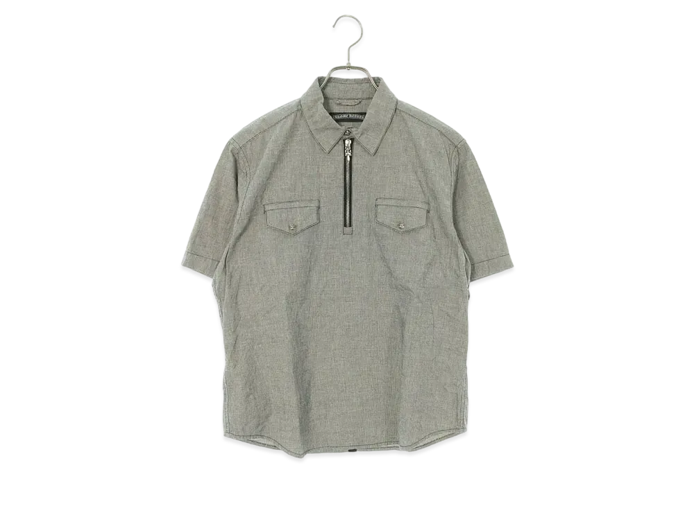 Chrome Hearts Half Zip Dagger S/S Shirt "Gray"