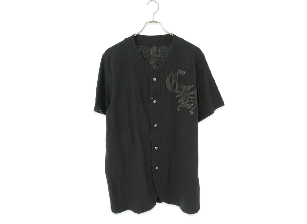 Chrome Hearts CH Patch Cross Ball Button Base Ball S/S Shirt "Black"