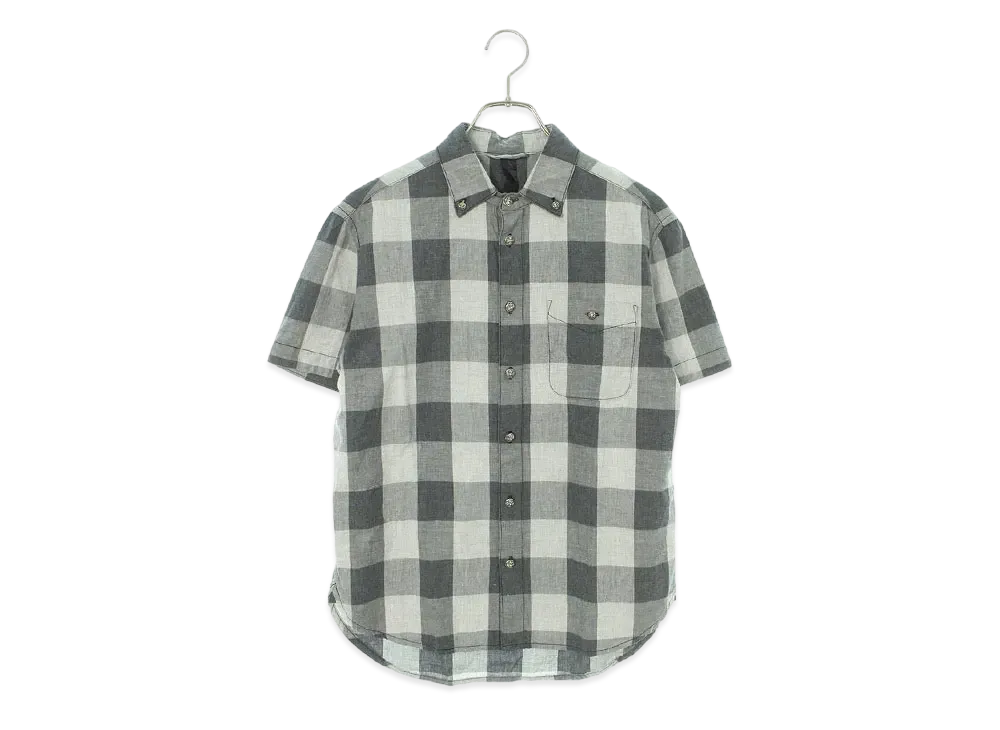 Chrome Hearts Cross Ball Button Check S/S Shirt "Gray"