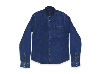 Chrome Hearts Looseends Sleeve Cross Patch Cross Button Denim L/S Shirt "Indigo Blue"