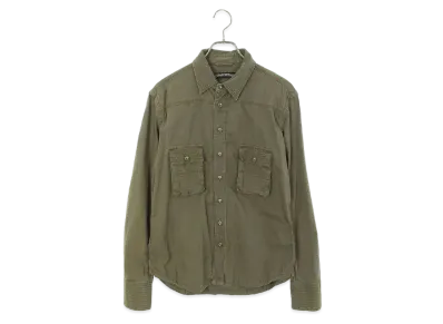 Chrome Hearts Army BS Fleur Button Military L/S Shirt "Olive"
