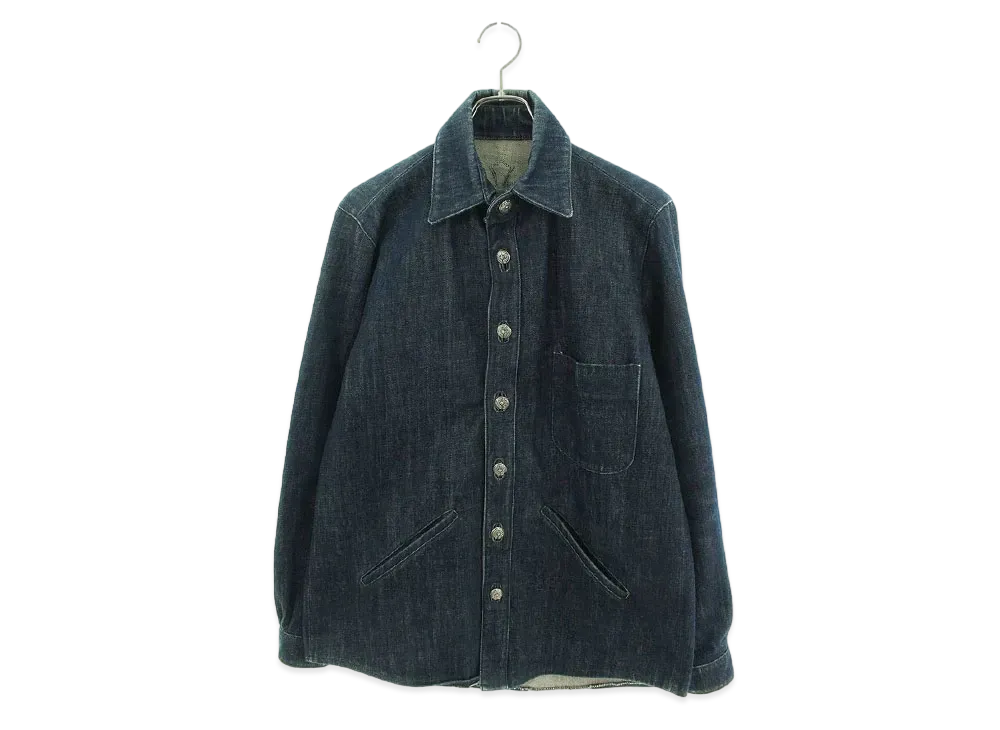 Chrome Hearts Back Cross Patch Fleur Knee Button Denim L/S Shirt "Indigo"