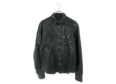 Chrome Hearts Cross Ball Button Washable Leather L/S Shirt "Black"