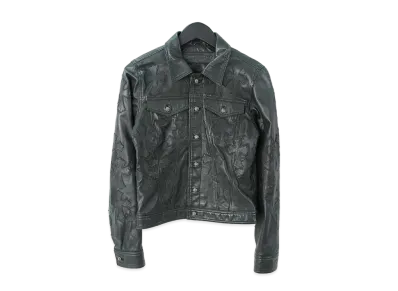 Chrome Hearts Cemetery Cross Patch Leather Jacket "Black"