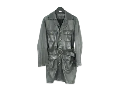 Chrome Hearts Cross Ball 4 Pocket Leather Belt Coat "Black"