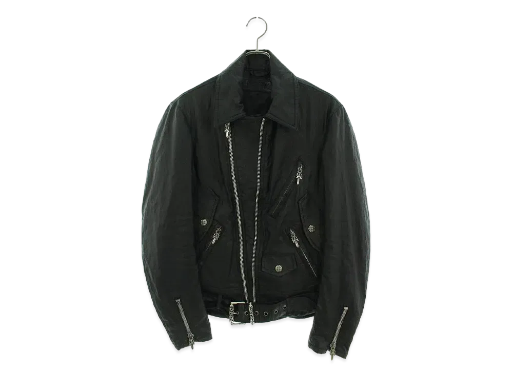 Chrome Hearts Gabba Wax Dorinen Cotton Riders Jacket Blouson "Black/Silver"