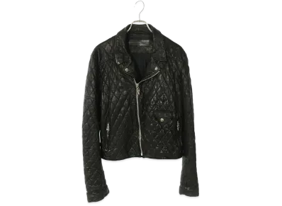 Chrome Hearts Cretin Quilting Riders Leather Jacket "Black/Silver"