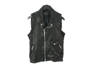 Chrome Hearts Critin Leather Quilting Design Rider "Black"