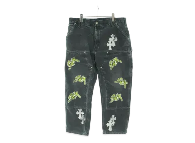 Chrome Hearts Carpenter Sex Records With Cross Patch Car Penter Denim Pants "Black/Green"