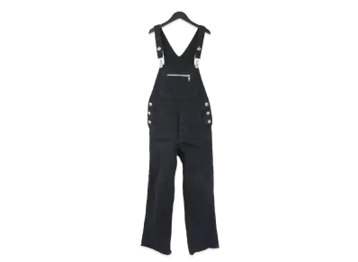 Chrome Hearts Horse Shoe Button Denim Overall "Black/Silver"