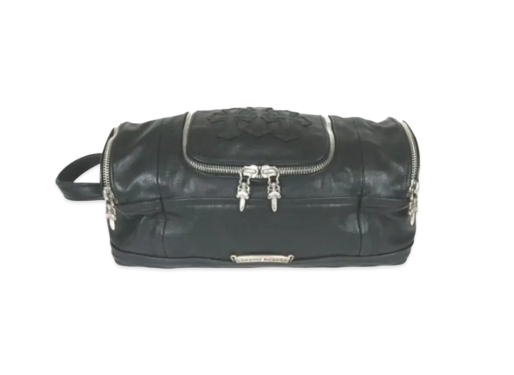 Chrome Hearts Toiletry Duffle Cemetery Cross Patch Dagger Zip Duffle Bag "Black"