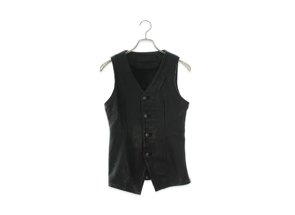 Chrome Hearts Cross Ball 4B Back Leather Blade Vest "Black"