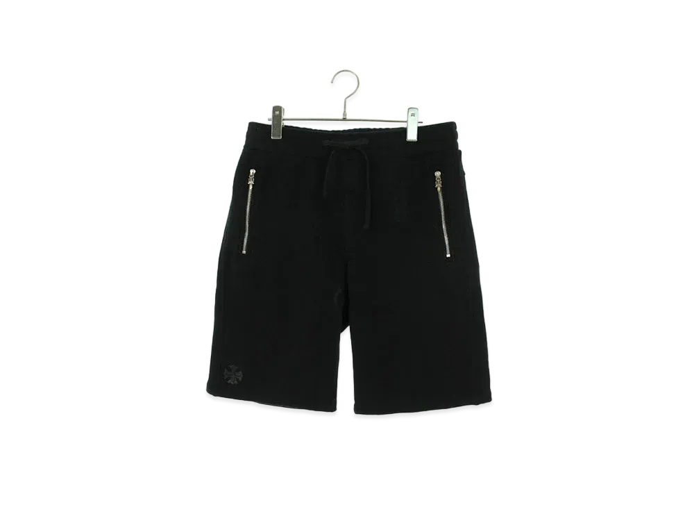 Chrome Hearts Y Not Leather Patch Sweat Half Pants "Black"