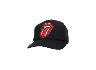 Chrome Hearts Trucker Cap Lip & Tongue Leather Patch Cross Ball Mesh "Black/Red"