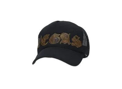 Chrome Hearts Trucker Cap Leather Patch Vegas Patch Cross Ball Mesh "Black"