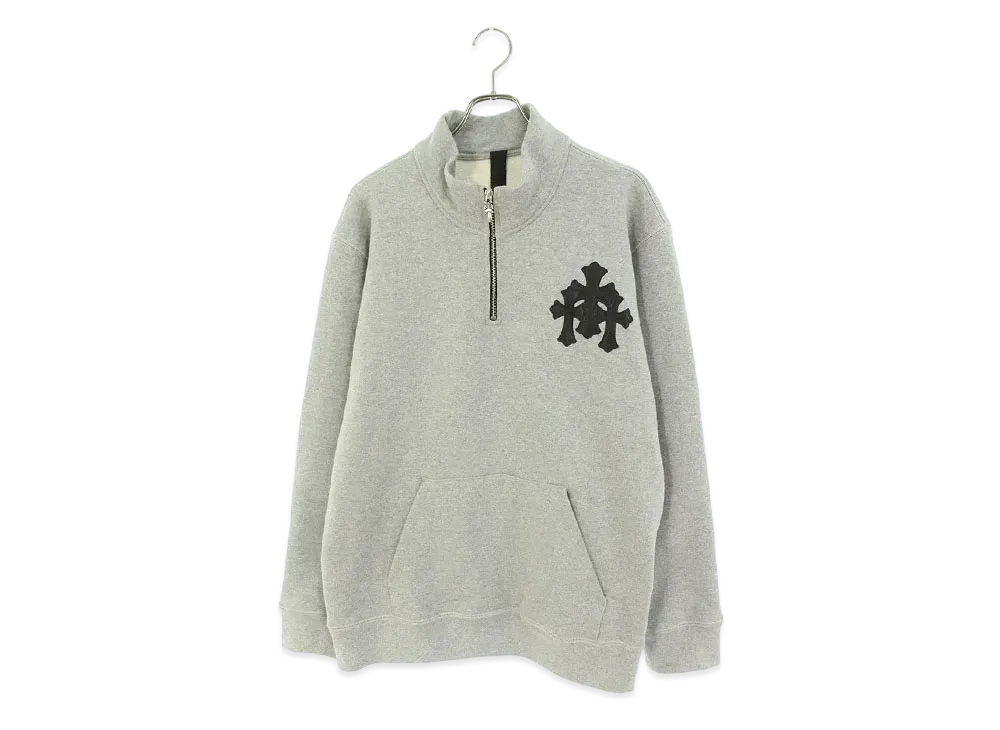 Chrome Hearts Y Not Label Cross Patch Half Zip Sweat "Gray"