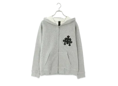 Chrome Hearts Y Not Cross Patch Zip Up Hoodie "Gray"