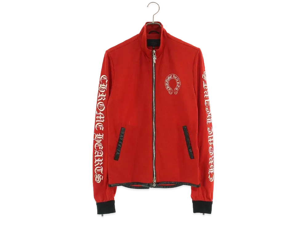 Chrome Hearts Track Jacket Leather Switch Cashmere Mixed Dagpy Brouson "Red"