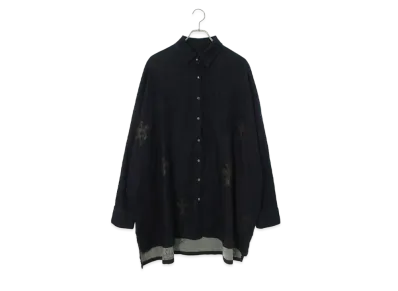 Chrome Hearts Mahal Kita Cross Patch Cross Button Military L/S Shirt "Indigo/Black/Silver"