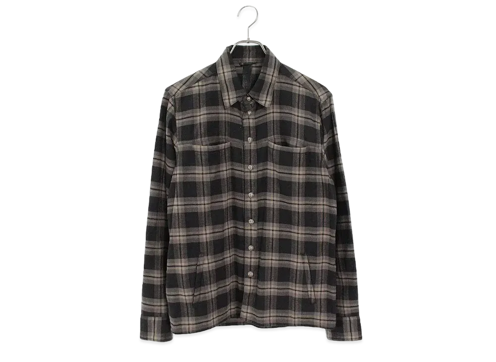 Chrome Hearts Cross Ball Button Check L/S Shirt "Brown"