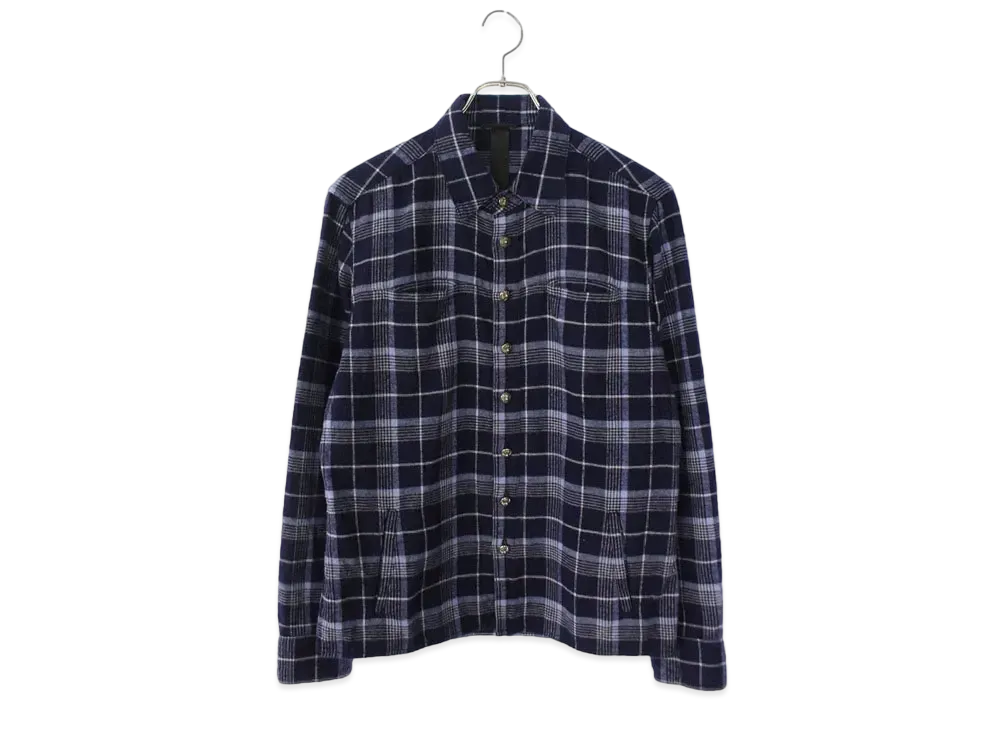 Chrome Hearts Cross Ball Button Check L/S Shirt "Navy"