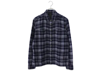 Chrome Hearts Cross Ball Button Check L/S Shirt "Navy"