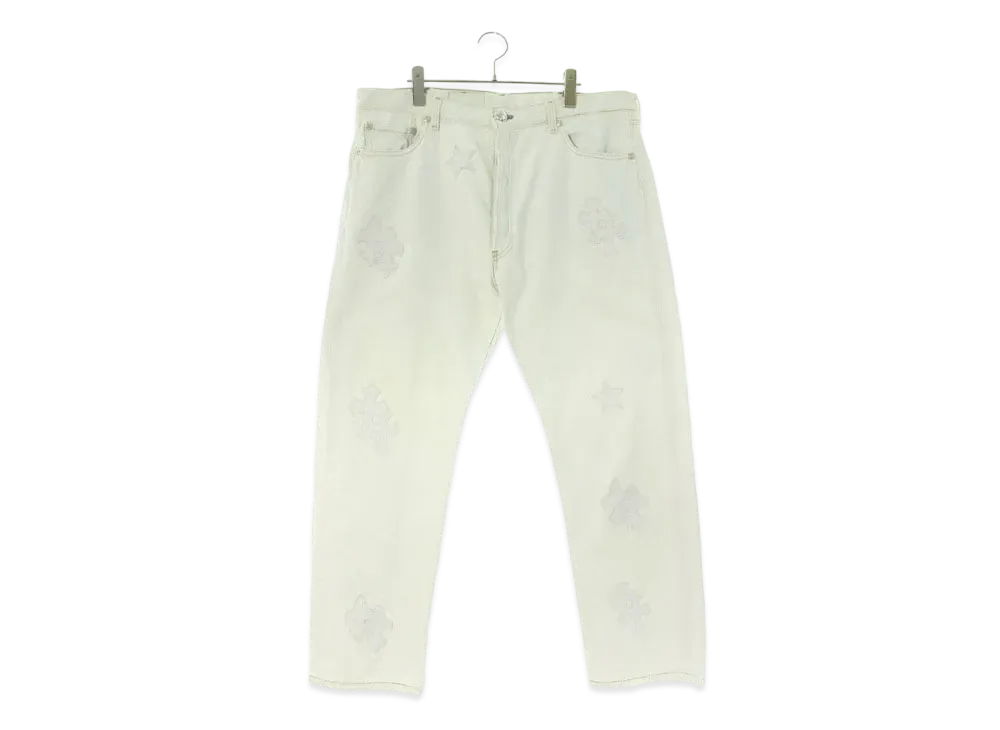 Chrome Hearts x LEVI'S U VNTG JEAN RED TAB Multi Leather Patch Denim Pants St.Barth Limited "White"