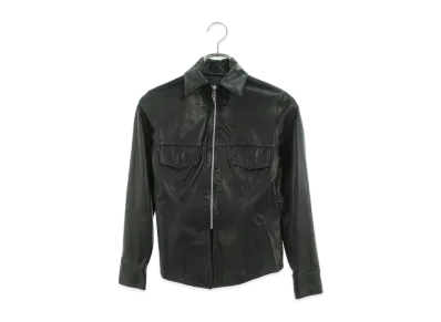 Chrome Hearts Dagger Zip Shirt Leather Jacket "Black"