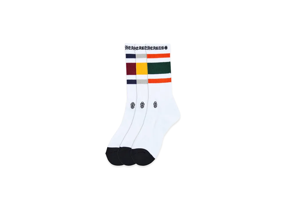 Chrome Hearts Classic Stripe Socks "White"