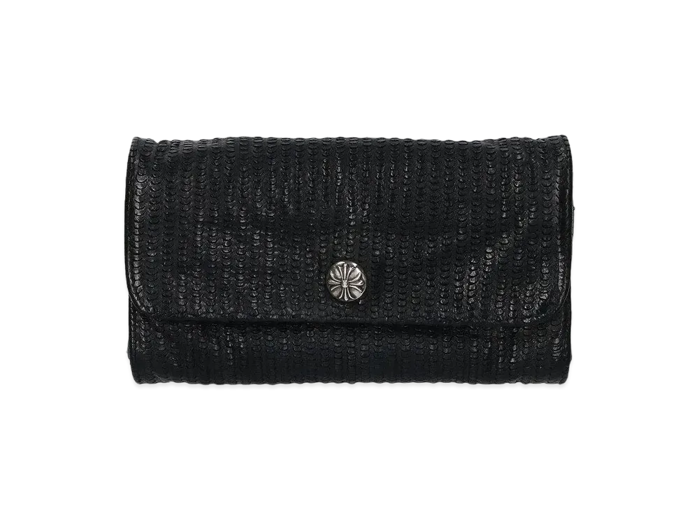 Chrome Hearts Judy Cross Button Novelty Leather Wallet "Black/Blue"