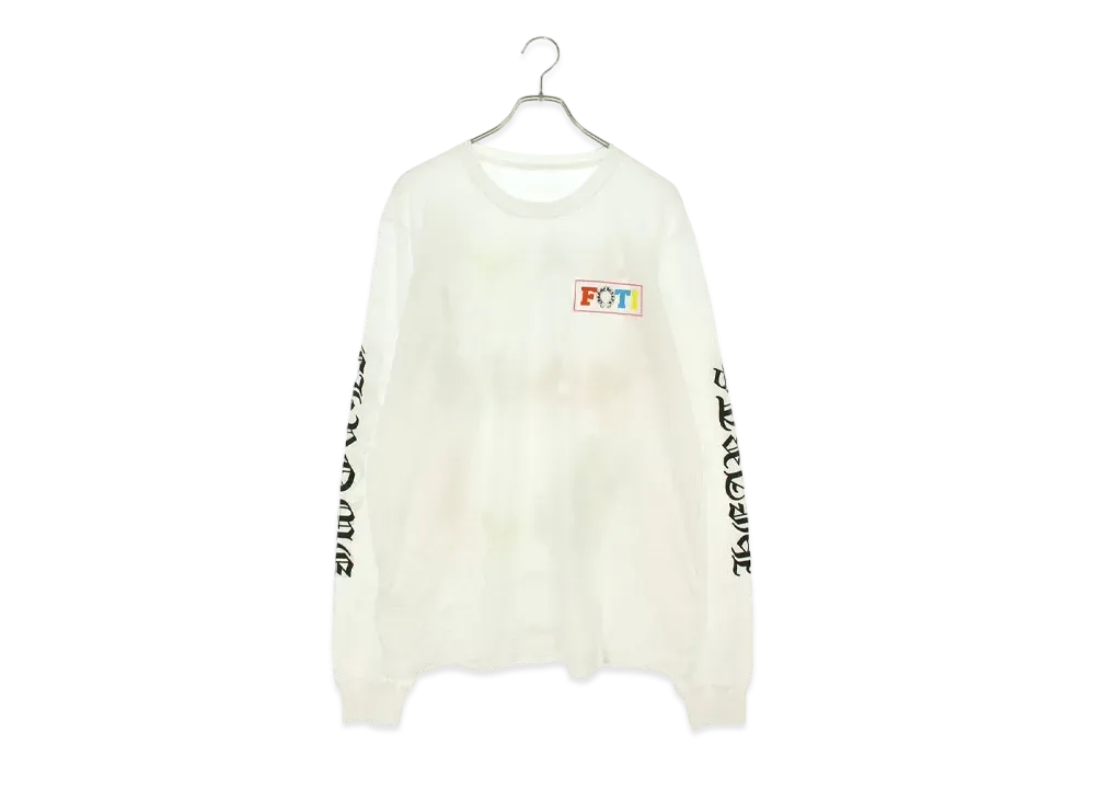 Chrome Hearts CH L/S /1 Foti Sleeve English Print L/S Cut Sew "White"
