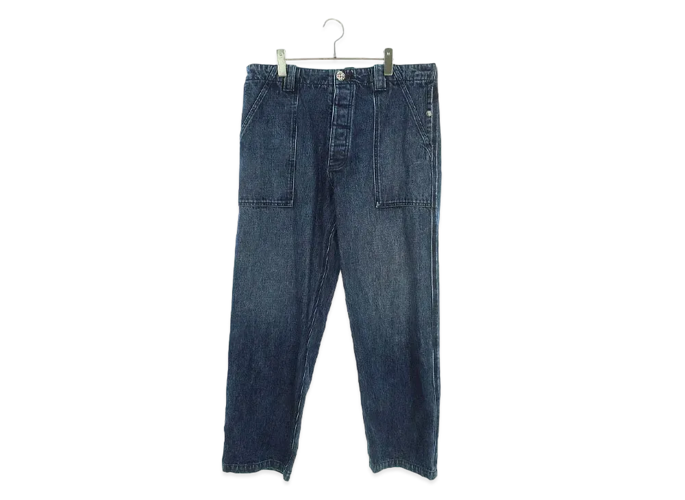 Chrome Hearts Cross Button Fatigue Denim Pants "Indigo"