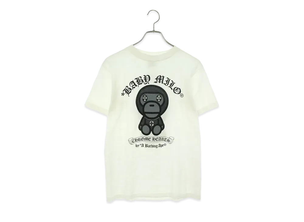 クロムハーツ x アベイシングエイプ ベイビーマイロプリントTシャツ "ホワイト"