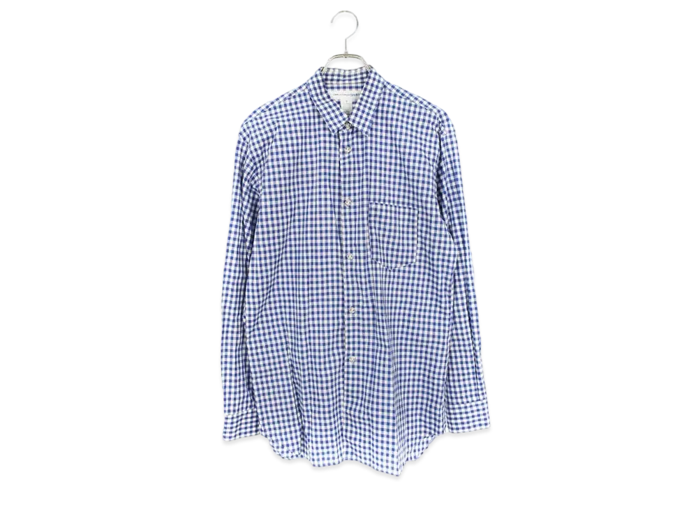 Chrome Hearts x COMME des GARCONS BS Flare Button Gingham Check L/S Shirt "White/Blue"